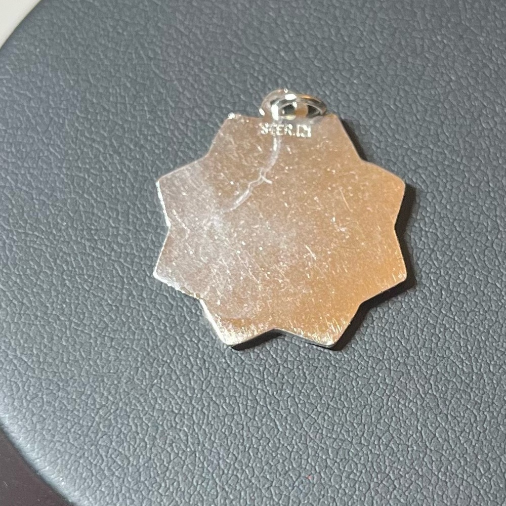 Vintage Sterling Silver Happy Anniversary Pendant Charm - Picture 2 of 3